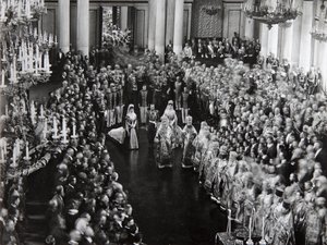 Car Mikołaj II na ceremonii otwarcia pierwszej Dumy, Petersburg, Rosja, 1906 autorstwa Unbekannt