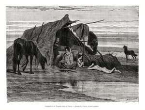 Obóz Tziganes w Puszcie, 1886 r. autorstwa Unbekannt