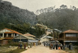 Rue A Nunobiki, P-less Kobe, niższy członek Nunobiki, niedaleko Kobe, 1900. autorstwa Unbekannt