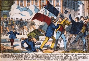 Powstanie prowadzące do powstania Komuny Paryskiej, 1871 r. autorstwa Unbekannt