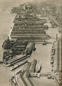 Statki płyną z Liverpoolu do portów na całym świecie, od rzeki Mersey, 1936 autorstwa Unbekannt