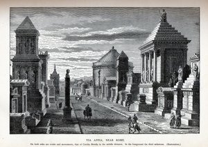 Rekonstrukcja Via Appia w pobliżu Rzymu, 1882 r. autorstwa Unbekannt