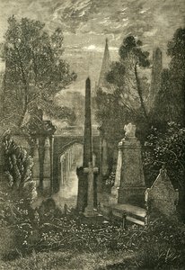 Widok na cmentarzu Highgate, ok. 1876 r. autorstwa Unbekannt