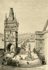 Widok w Pradze - Wieża Mostu, 1890 r. autorstwa Unbekannt
