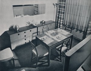 Widok w salonie-jadalni zaprojektowany przez Gilberta Rohde, 1936 autorstwa Unbekannt
