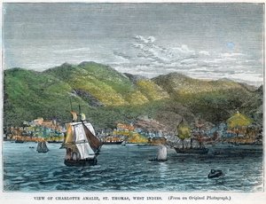 Widok Charlotte Amalie, St Thomas, Indie Zachodnie, ok. 1880 r. autorstwa Unbekannt