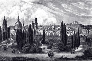 Widok Lwowa, ok. 1845 autorstwa Unbekannt