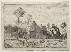 Widok wiosek w Brabancji i Campine: Pasterze ze trzodą, ok. godz. 1559. autorstwa Unbekannt