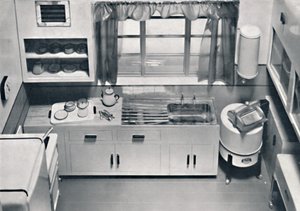 Widok kuchni zaprojektowanej przez H.M.V. AGD, 1938 autorstwa Unbekannt