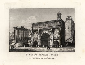 Widok łuku Septymiusza Sewera, Arco di Settimio Severo, Forum Romanum, Rzym autorstwa Unbekannt