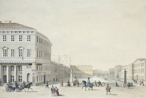 Widok na nabrzeże Moika z mostu policyjnego, 1839 autorstwa Unbekannt