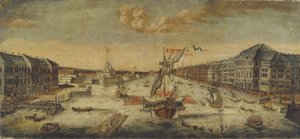 Widok na brzeg rzeki Newy, 1753 autorstwa Unbekannt