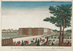 Widok na Pałac Królewski w Hampton Court, XVIII wiek. autorstwa Unbekannt