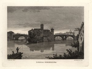 Widok na Wyspę Tybru, Isola Tiberina, Rzym autorstwa Unbekannt