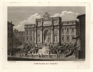 Widok Fontanny di Trevi, Fontana di Trevi, Rzym autorstwa Unbekannt