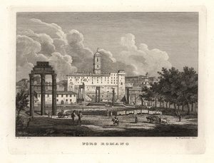 Widok na ruiny Forum Romanum, Foro Romano autorstwa Unbekannt