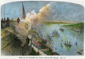 Widok na rzekę Świętego Wawrzyńca z cytadeli w Quebecu w Kanadzie, ok. 1875 r. autorstwa Unbekannt