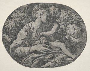 Dziewica z Dzieciątkiem ze św. Janem, 1500s. autorstwa Unbekannt