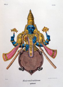 Wisznu, jeden z bogów hinduskiej trójcy trimurti, 1828 autorstwa Unbekannt