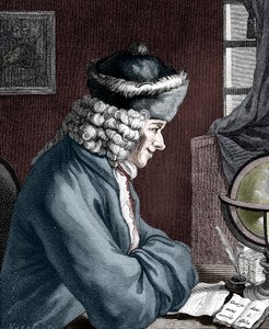 Voltaire, XVIII-wieczny francuski pisarz, dramaturg, satyryk i literat autorstwa Unbekannt