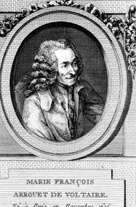 Voltaire, XVIII-wieczny francuski pisarz, dramaturg, satyryk i literat autorstwa Unbekannt