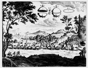 Demonstracja siły ciśnienia powietrza von Guerickesa, 1672 r autorstwa Unbekannt