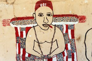 Malowidło ścienne voodoo na klasztorze. Togoville, Togo autorstwa Unbekannt