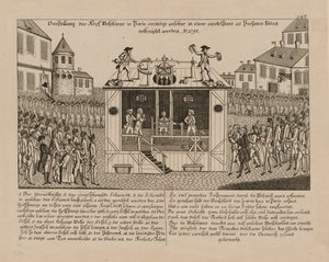 Prezentacja maszyny czołowej w Paryżu, 1792. autorstwa Unbekannt