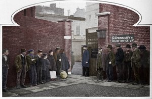 Oczekiwanie na przyjęcie do St Marylebone Workhouse, Luxborough Street, Londyn, c1901 1903 autorstwa Unbekannt