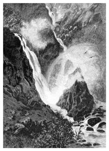 Wodospad Wallamumbi, Nowa Południowa Walia, Australia, 1886 r. autorstwa Unbekannt