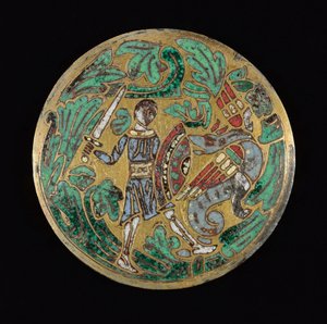 Wojownik walczący ze smokiem, c. 1170-1180. autorstwa Unbekannt