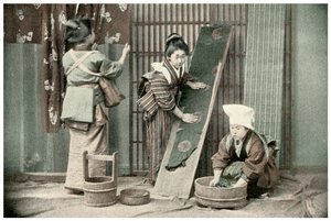 Pranie kimona, Japonia, 1904 autorstwa Unbekannt