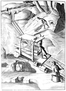 Płukanie rudy w celu wydobycia złota, 1683 autorstwa Unbekannt
