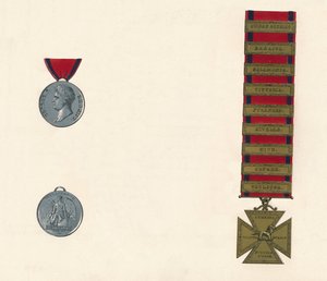 Medal Waterloo & Military General Service 1793-1814, c. XIX w. autorstwa Unbekannt