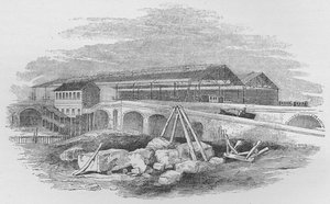 Stacja kolejowa Waterloo, tak jak wyglądała podczas budowy, ok. 1848 r., 1912 r. autorstwa Unbekannt