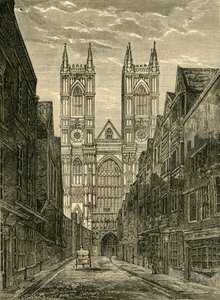 Zachodni Front Opactwa Westminsterskiego, od strony Tothill Street, 1881. autorstwa Unbekannt