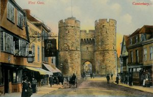 West Gate, Canterbury, koniec XIX-początek XX wieku. autorstwa Unbekannt