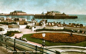 Zachodnie molo i ogrody włoskie, Brighton, Sussex, 1928 autorstwa Unbekannt