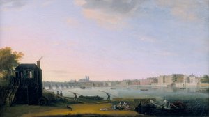„Westminster Bridge i Whitehall z Lambeth”, c1775 autorstwa Unbekannt