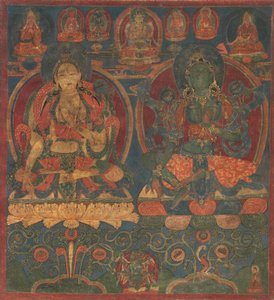 Biała Tara i Zielona Tara, 1450-1500. autorstwa Unbekannt