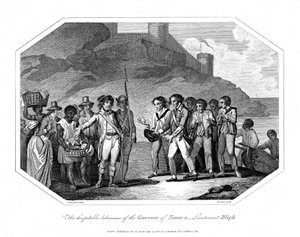 William Bligh, brytyjski oficer marynarki przyjęty przez gubernatora Timoru, 14 czerwca 1789 1802 autorstwa Unbekannt