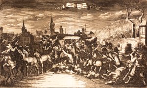 William Egon z Fürstenberg zaatakował w swoim trenerze w Kolonii w 1674, 1675. autorstwa Unbekannt