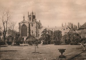 Winchester College z Wardens Garden w Hampshire, początek XX wieku. autorstwa Unbekannt