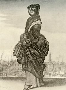 Zima - Plenerowa zimowa sukienka Angielki, panowanie Karola I, c1620-1640, 1937 autorstwa Unbekannt