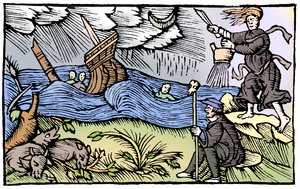 Czarownica podnosząca burzę, 1562 autorstwa Unbekannt
