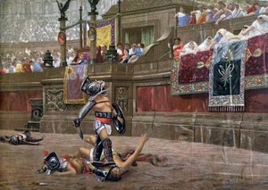 Z odwróconym kciukiem, Pollice Verso, 1872 autorstwa Unbekannt