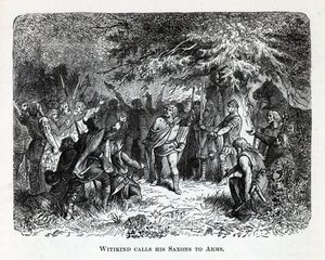 Wittekind wzywa swoich Sasów do broni, 1882 autorstwa Unbekannt