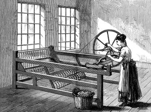 Kobieta używająca Spinning Jenny, ok. 1880 r. autorstwa Unbekannt