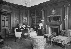 Stolarka ze starego angielskiego pokoju w bibliotece, dom panny Anne Morgan, Nowy Jork, 1924. autorstwa Unbekannt