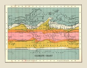 Wykres klimatyczny mapy świata, 1902. autorstwa Unbekannt